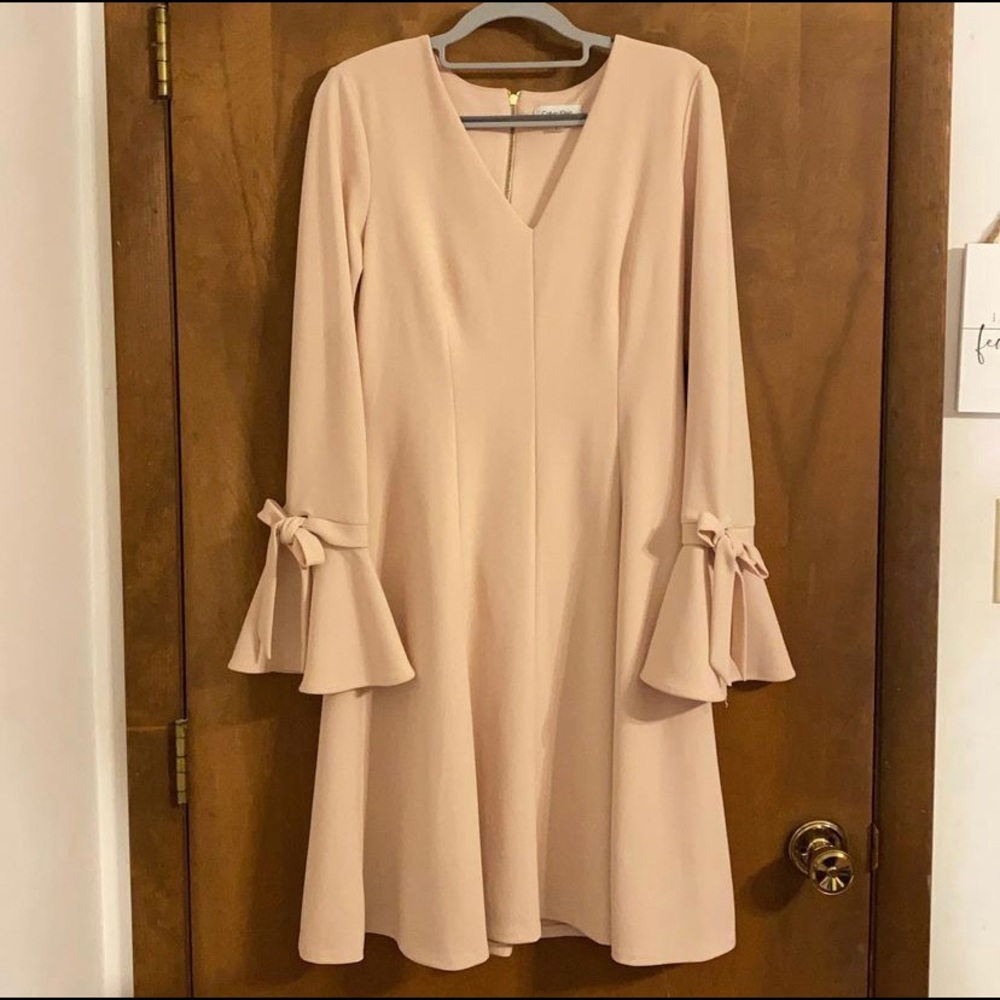 Calvin Klein Pink Bell Sleeve Dress